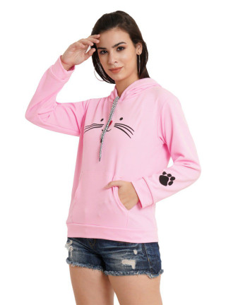 Baby pink Cate Hoodi For Girls And Women
