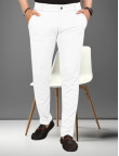 White 2 Way Plain Strachble Trouser